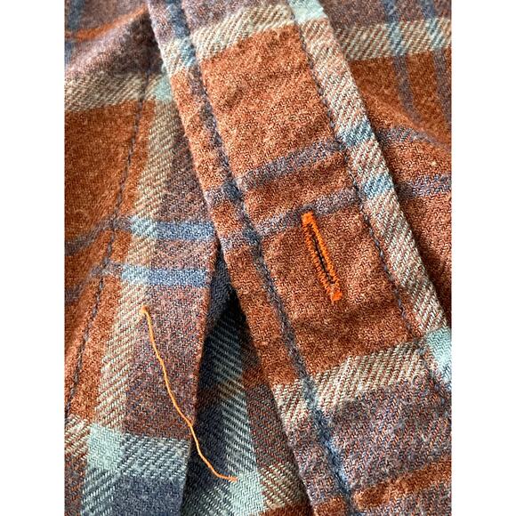 Weatherproof Vintage Luxe Flannel button up long sleeve Small rust and blue - Picture 9 of 9